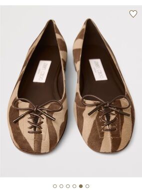 Jimmy Choo Scarlett Ballet Flats - Chocolate Zebra-print